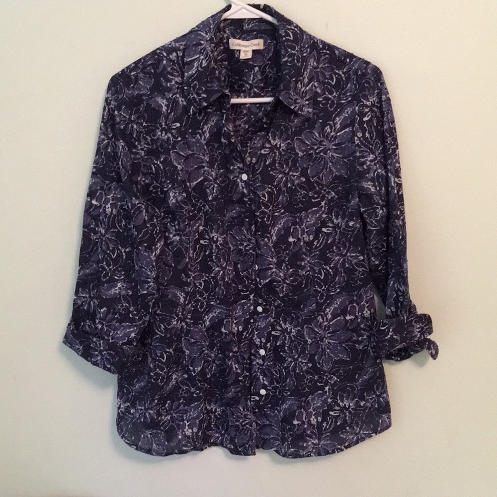 Coldwater Creek Navy Blouse